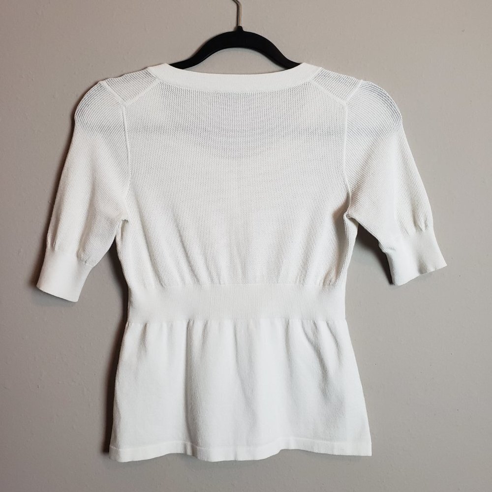 Theory Holli Shock Ivory Button Down Blouse Top Medium - Picture 7 of 7